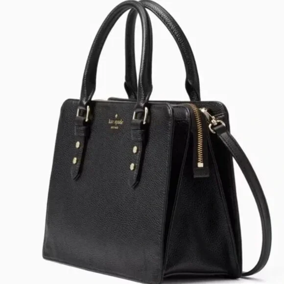 NWT ✅ KATE SPADE Mulberry Street Lise Leather Satchel BLACK KI115 ✨ NWT - Picture 2 of 16